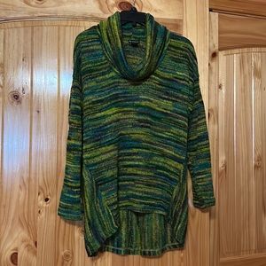 New Directions Size Medium Multicolor Cowl Neck Polyblend Sweater-Worn Once!